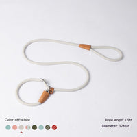 HKM-3358653 Nylon Woven Round P-Chain Leash for Large, Medium, and Small Dogs - 1.7M Length