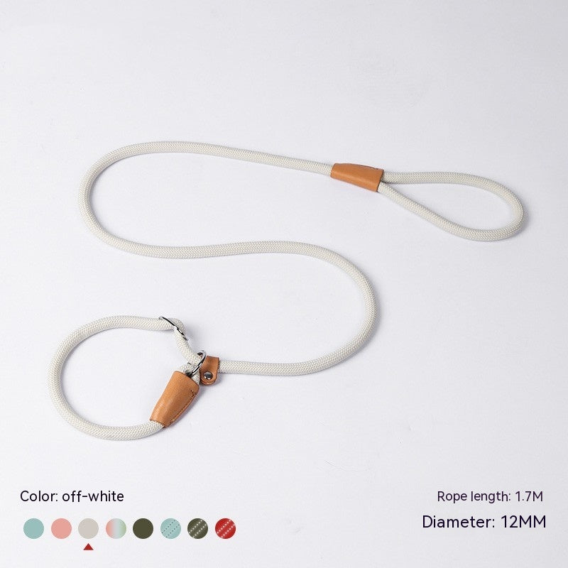 HKM-3358653 Nylon Woven Round P-Chain Leash for Large, Medium, and Small Dogs - 1.7M Length