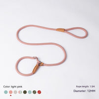 HKM-3358653 Nylon Woven Round P-Chain Leash for Large, Medium, and Small Dogs - 1.7M Length