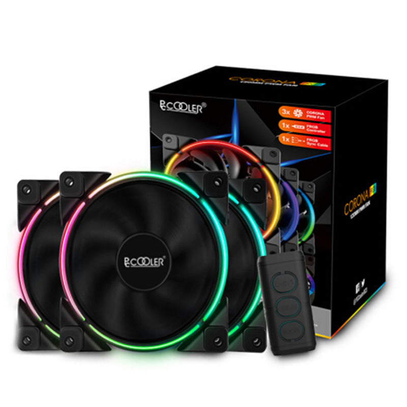 HKM-335891 RGB Chassis Fan Set - 3 Pack, 120mm, Hydraulic Bearing, 1000-1800 RPM, Max 54.51 CFM