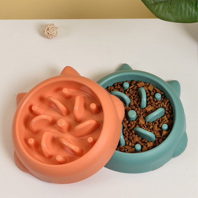 HKM-3359037 Pet Slow Feeder Bowls for Dogs and Cats - Anti-Gulping Dish to Promote Healthy Eating