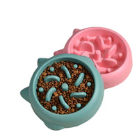 HKM-3359037 Pet Slow Feeder Bowls for Dogs and Cats - Anti-Gulping Dish to Promote Healthy Eating