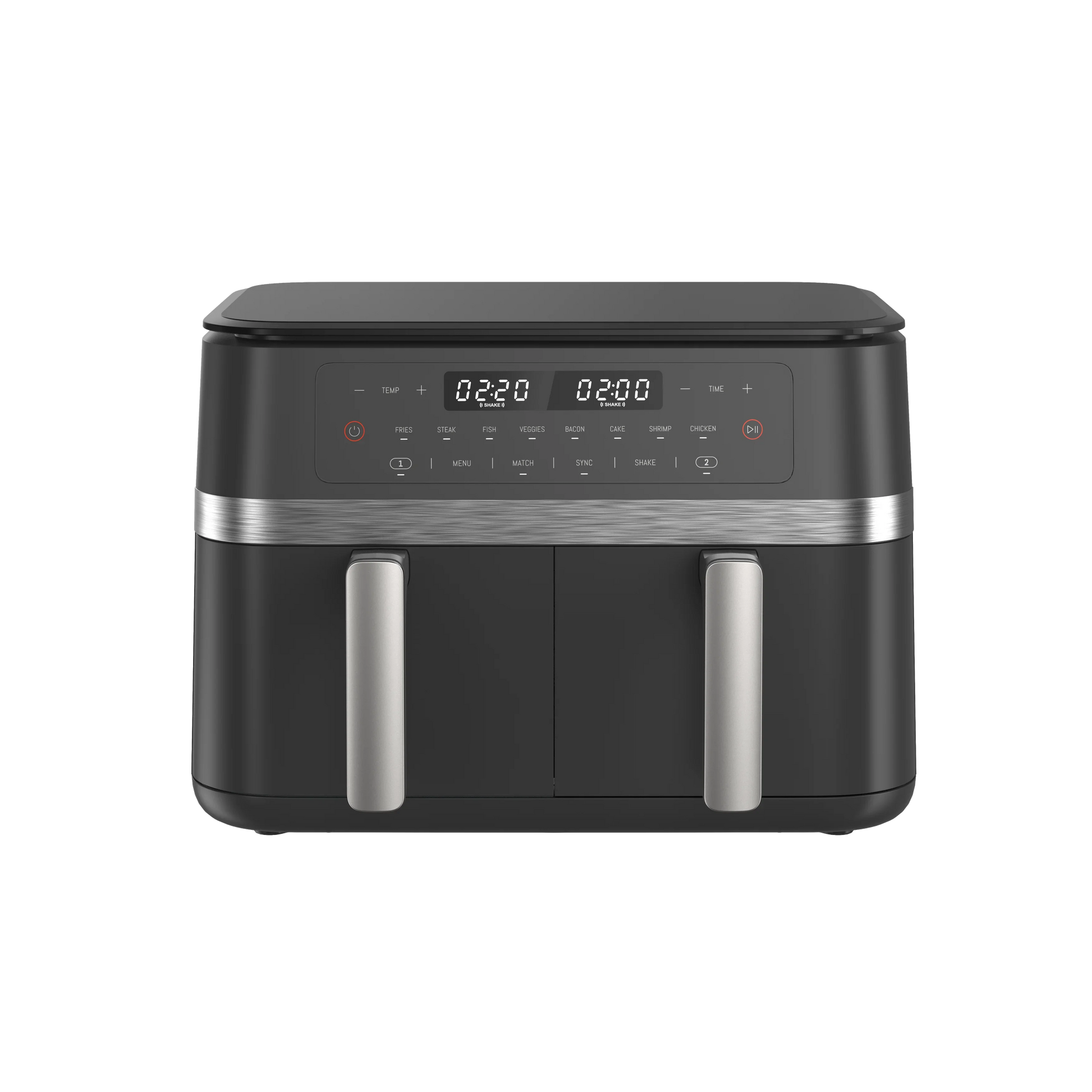 HKM-335955 11L Dual Air Fryer with LCD Touch Screen - Large Family Sized Electric Hot Air Cooking Oven