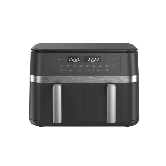 HKM-335955 11L Dual Air Fryer with LCD Touch Screen - Large Family Sized Electric Hot Air Cooking Oven