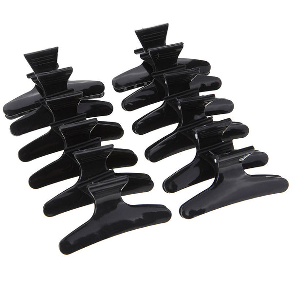 HKM-335955 Black Butterfly Hair Claw Clip - Durable Plastic for Secure Hair Hold - 8cm Length