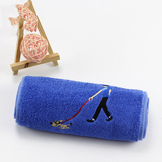 HKM-335955 Pure Cotton Long Embroidered Sports Towel 20x110 cm