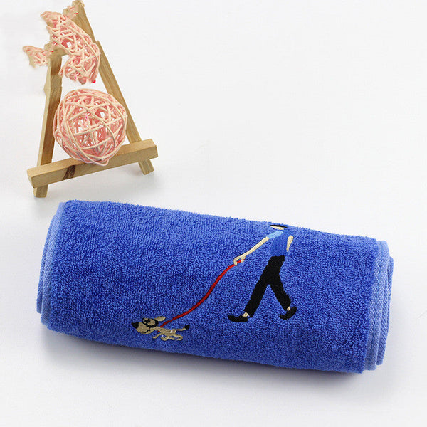 HKM-335955 Pure Cotton Long Embroidered Sports Towel 20x110 cm