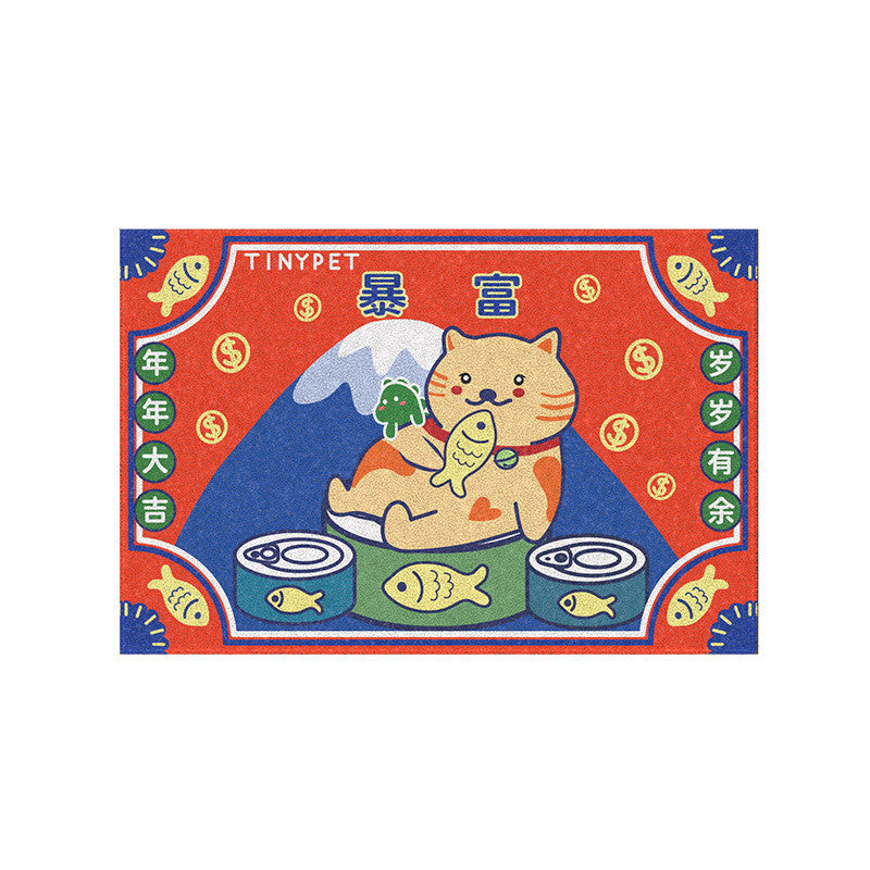 HKM-3360701 Cat Litter Box Foot Pad for Easy Cleanup - Assorted Designs