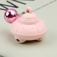 HKM-3360829 USB Charging Cat Flying Saucer Toy with Bell in Green and Pink
