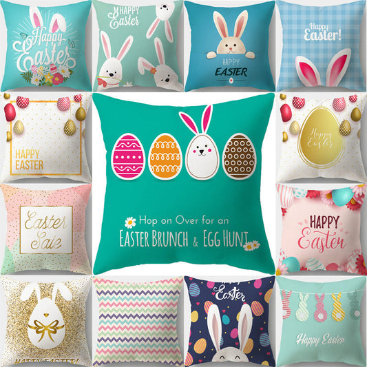 HKM-336211 Nordic Minimalist Cute Rabbit Peach Skin Fabric Cushion Cover - 45x45cm