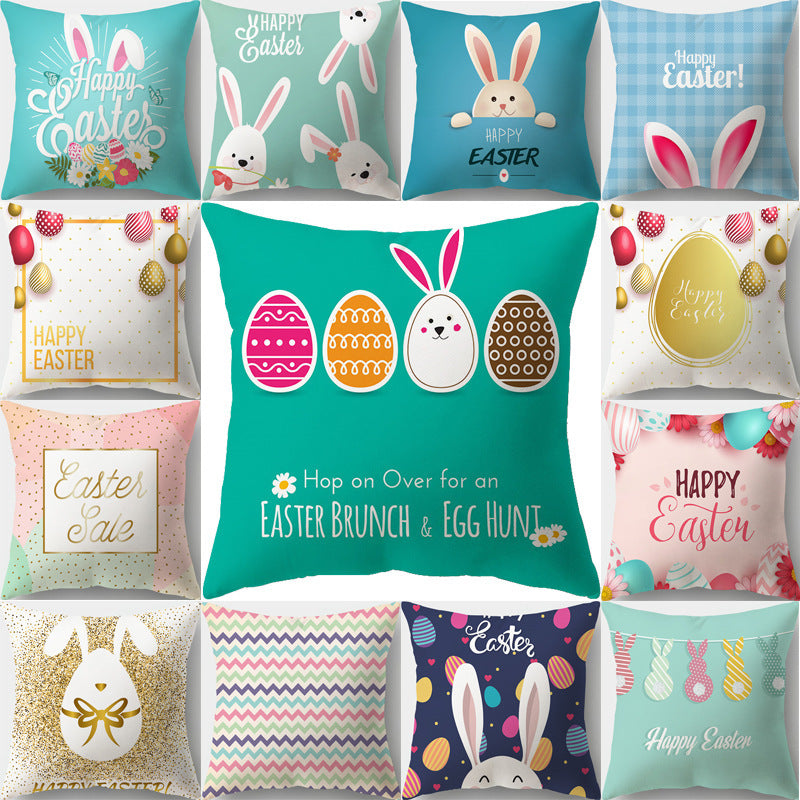 HKM-336211 Nordic Minimalist Cute Rabbit Peach Skin Fabric Cushion Cover - 45x45cm