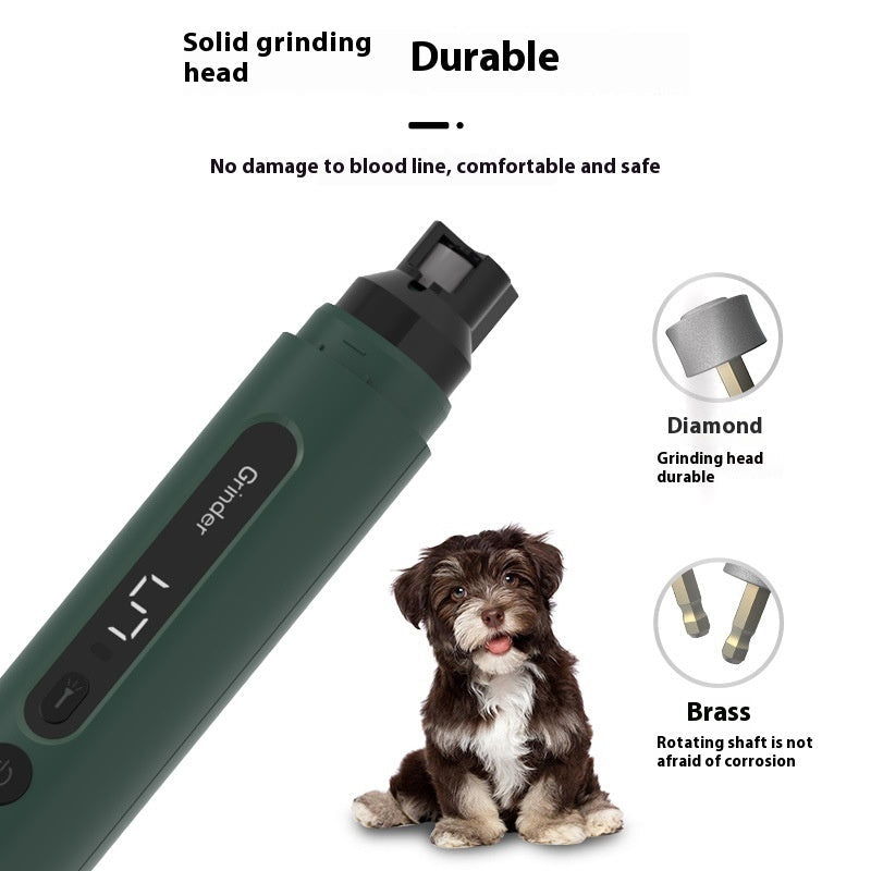 HKM-3362621 Rechargeable Electric Dog Nail Grinder with 5-Speed Settings for Quiet, Precise Claw Care