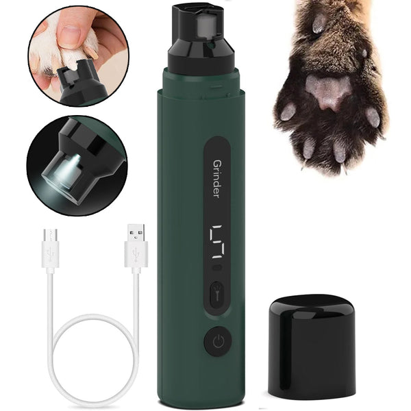 HKM-3362621 Rechargeable Electric Dog Nail Grinder with 5-Speed Settings for Quiet, Precise Claw Care