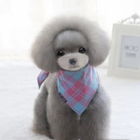 HKM-3363005 Cotton Plaid Pet Scarf in Pink - Comfortable and Stylish Accessory for Pets