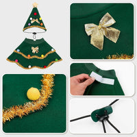 HKM-3363389 Dark Green Cute Cat Costume for Christmas Role-Play Party - Unisex Pet Clothing, Sizes S, M, L