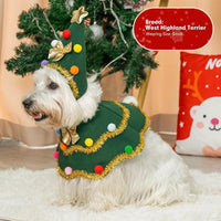 HKM-3363389 Dark Green Cute Cat Costume for Christmas Role-Play Party - Unisex Pet Clothing, Sizes S, M, L