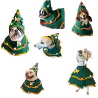 HKM-3363389 Dark Green Cute Cat Costume for Christmas Role-Play Party - Unisex Pet Clothing, Sizes S, M, L