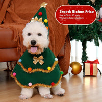 HKM-3363389 Dark Green Cute Cat Costume for Christmas Role-Play Party - Unisex Pet Clothing, Sizes S, M, L