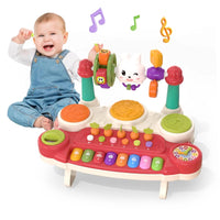 HKM-336339 20-in-1 Baby Musical Piano Toy with Animal Sounds - Educational Plastic Keyboard for Children