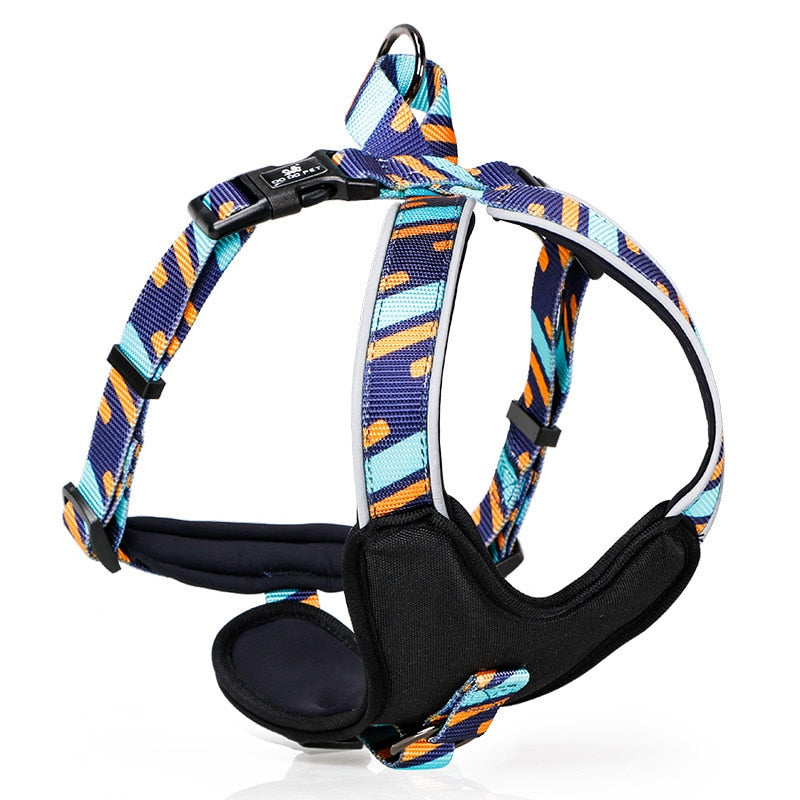 HKM-3363901 DODOPET Adjustable Pet Chest Protector in Blue, Red, and Wave Patterns