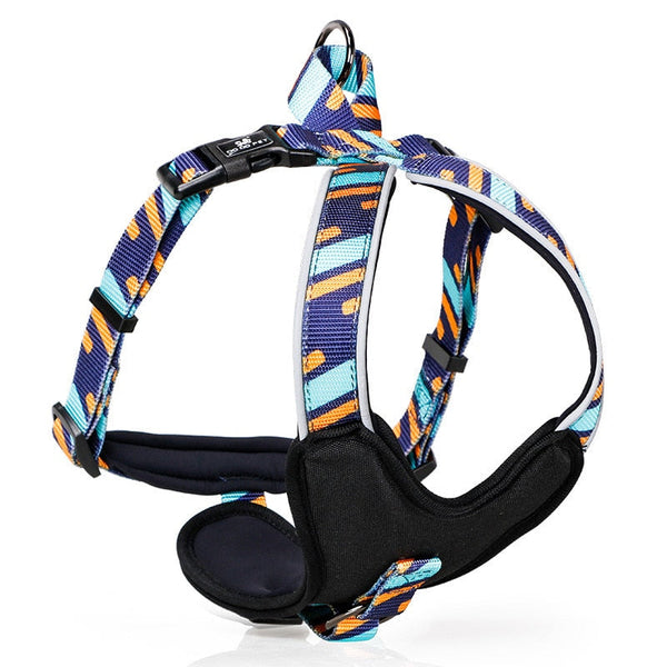 HKM-3363901 DODOPET Adjustable Pet Chest Protector in Blue, Red, and Wave Patterns