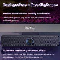 HKM-336531 Portable 4D BT5.0 Soundbar with Subwoofer for Home Theatre and Computer Audio, USB Wired & Wireless Bluetooth Connectivity