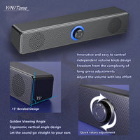 HKM-336531 Portable 4D BT5.0 Soundbar with Subwoofer for Home Theatre and Computer Audio, USB Wired & Wireless Bluetooth Connectivity