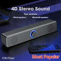 HKM-336531 Portable 4D BT5.0 Soundbar with Subwoofer for Home Theatre and Computer Audio, USB Wired & Wireless Bluetooth Connectivity