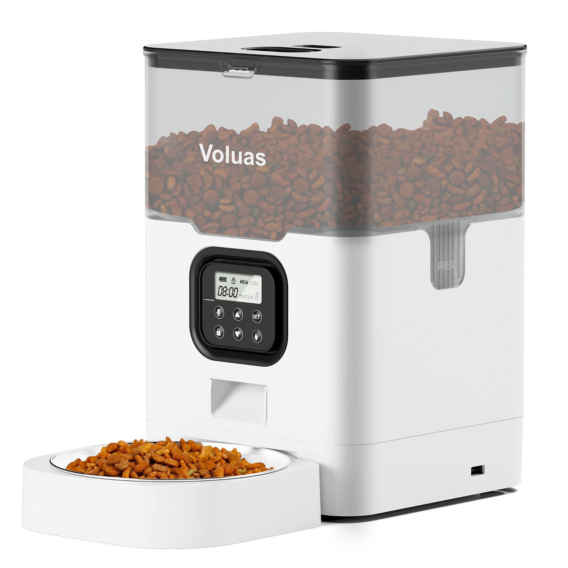 HKM-3368381 Automatic Double Meal Feeder with Voice Playback and Stainless Steel Tray
