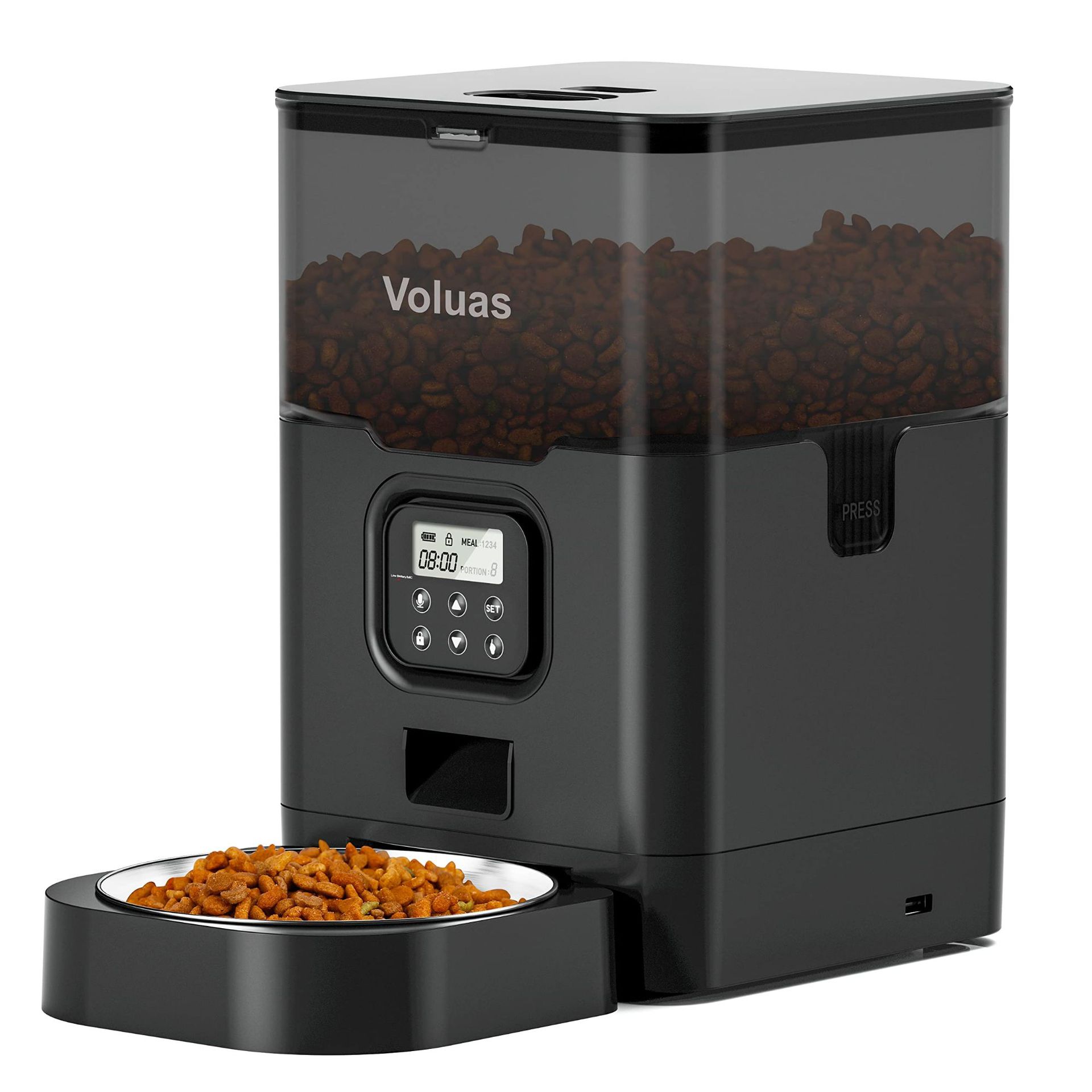 HKM-3368381 Automatic Double Meal Feeder with Voice Playback and Stainless Steel Tray