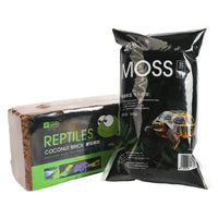 HKM-3368637 Coconut Soil Turtle Hibernation Box with Moss and Spray Bottle - Natural Heat Preservation and Moisture Retention