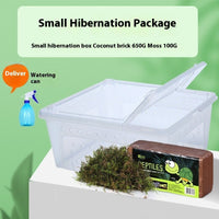HKM-3368637 Coconut Soil Turtle Hibernation Box with Moss and Spray Bottle - Natural Heat Preservation and Moisture Retention