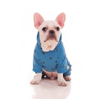 HKM-3368765 Comfortable Blue Velvet Pet Hoodie for Small to XXXL Dogs