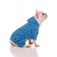 HKM-3368765 Comfortable Blue Velvet Pet Hoodie for Small to XXXL Dogs