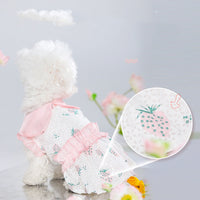 HKM-3370173 Sweet Strawberry Pink Skirt for Pets, Anti-Hair Loss, Soft Cotton-Blend Fabric, Various Sizes Available