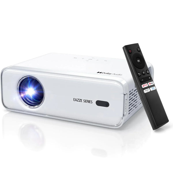 HKM-337043 1080P Mini Portable Projector with Auto Focus and Keystone Correction, Officially Licensed for Netflix