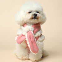HKM-3370941 Cozy Cotton Pet Vest and Scarf Set for Small Dogs and Cats in Various Colors