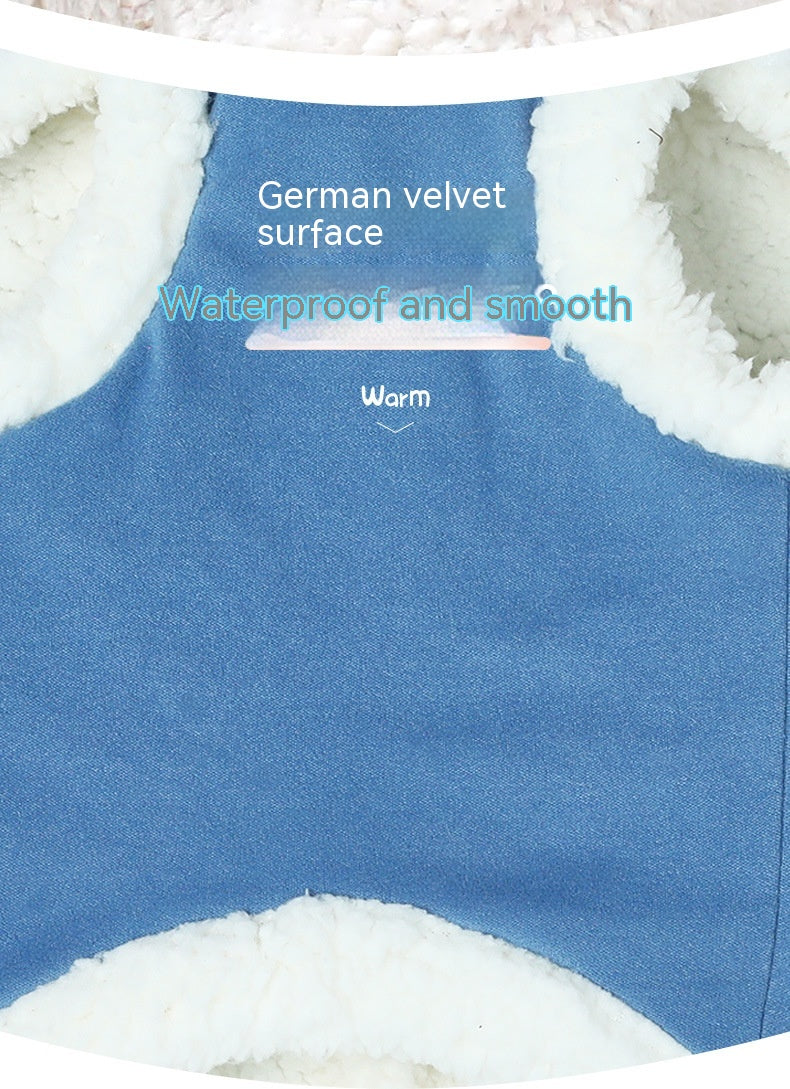 HKM-3370941 Cozy Cotton Pet Vest and Scarf Set for Small Dogs and Cats in Various Colors
