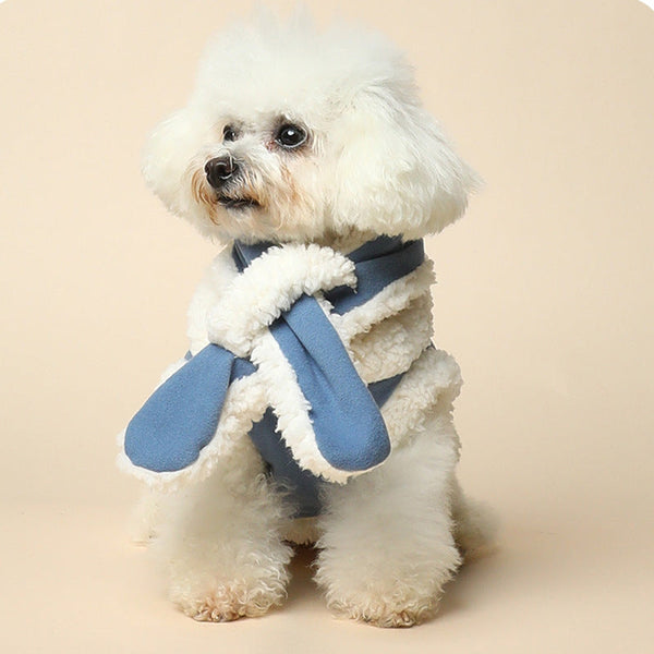HKM-3370941 Cozy Cotton Pet Vest and Scarf Set for Small Dogs and Cats in Various Colors