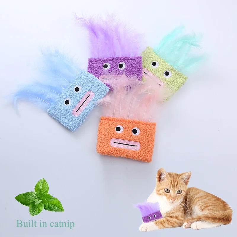 HKM-3371837 Big Mouth Explosion Head Catnip Plush Toy for Playful Cats