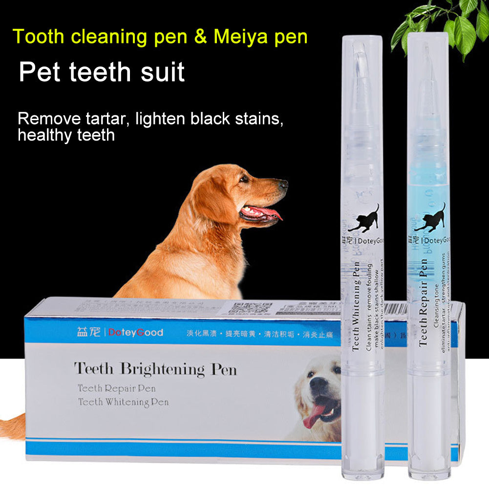 HKM-3372221 Pet Teeth Cleaning Pen Kit for Dogs and Cats - 2-Piece Tartar Removal and Gum Care Set