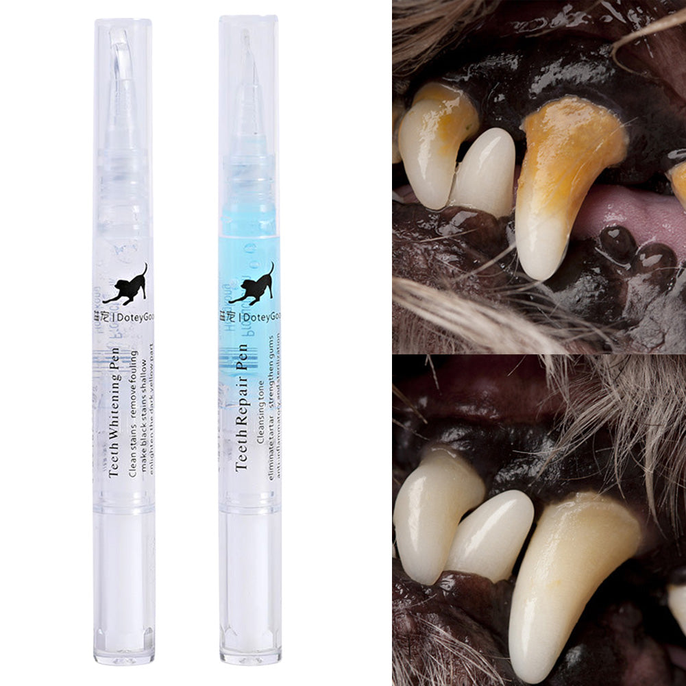 HKM-3372221 Pet Teeth Cleaning Pen Kit for Dogs and Cats - 2-Piece Tartar Removal and Gum Care Set