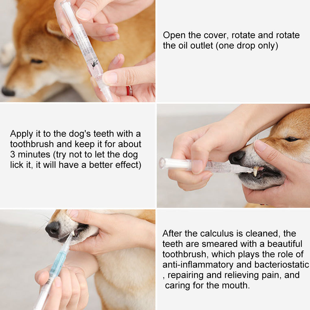 HKM-3372221 Pet Teeth Cleaning Pen Kit for Dogs and Cats - 2-Piece Tartar Removal and Gum Care Set