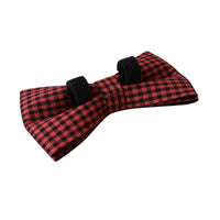 HKM-3372349 Red and Black Plaid Cotton and Polyester Collars and Leashes Set