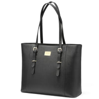 HKM-337235 Elegant 15.6 Inch PU Leather Laptop Tote Bag for Women - Spacious Shoulder Handbag for Office Use
