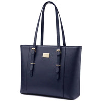 HKM-337235 Elegant 15.6 Inch PU Leather Laptop Tote Bag for Women - Spacious Shoulder Handbag for Office Use
