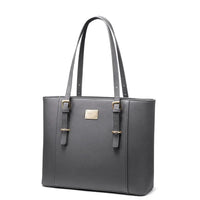 HKM-337235 Elegant 15.6 Inch PU Leather Laptop Tote Bag for Women - Spacious Shoulder Handbag for Office Use