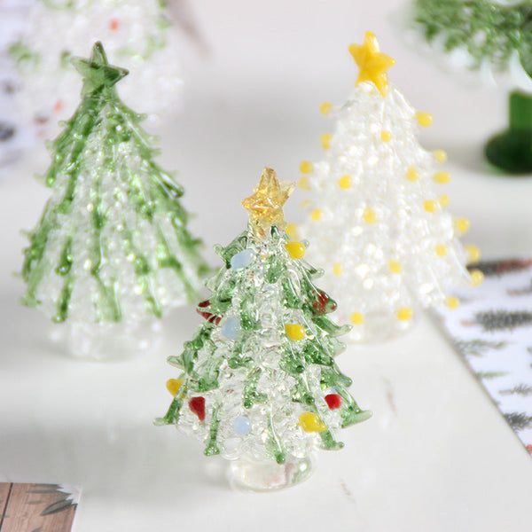 HKM-337299 Handcrafted Colored Glaze Christmas Tree Ornaments - Multiple Designs