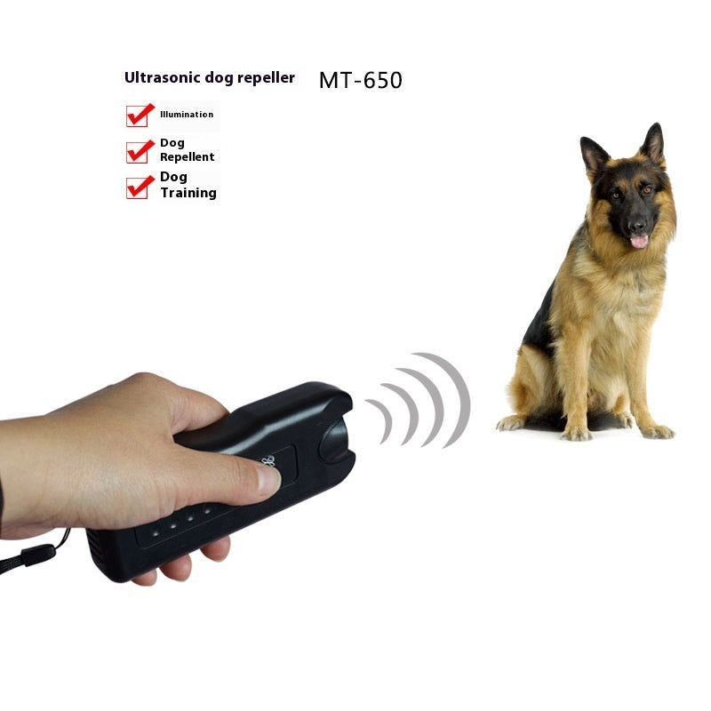 HKM-3375805 Ultrasonic Dog Repellent and Trainer Device with Flashlight Function