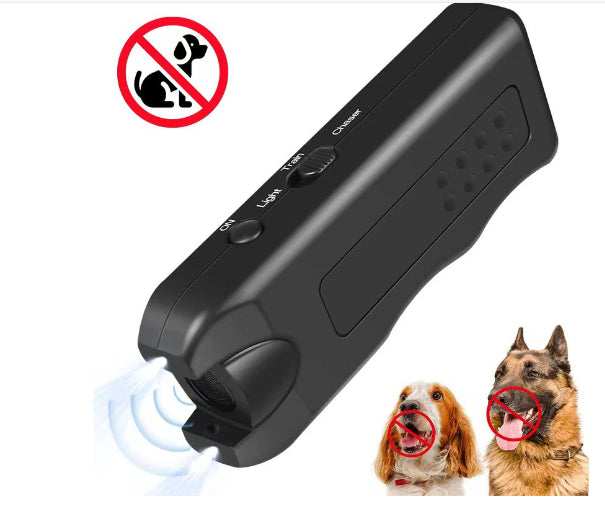 HKM-3375805 Ultrasonic Dog Repellent and Trainer Device with Flashlight Function